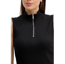 CALVIN KLEIN JEANS WOVEN LABEL SL QZ TOP ΤΟΠ ΓΥΝΑΙΚΕΙΟ BLACK