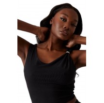 GUESS AIMEE SS JEWEL DRAP TOP ΤΟΠ ΓΥΝΑΙΚΕΙΟ BLACK