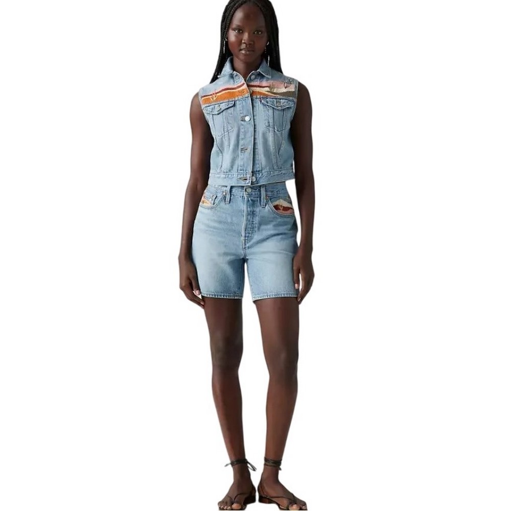 LEVIS 501® MID THIGH SHORT 858330078 ΣΟΡΤΣ ΓΥΝΑΙΚΕΙΟ INDIGO