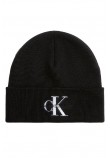 CALVIN KLEIN JEANS MONOLOGO EMBRO BEANIE ΣΚΟΥΦΟΣ ΓΥΝΑΙΚΕΙΟΣ BLACK