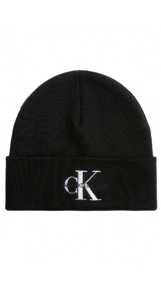 CALVIN KLEIN JEANS MONOLOGO EMBRO BEANIE ΣΚΟΥΦΟΣ ΓΥΝΑΙΚΕΙΟΣ BLACK