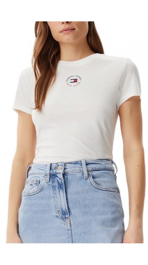 TOMMY JEANS  SLIM ESSENTIAL LOGO 2 TEE T-SHIRT ΜΠΛΟΥΖΑ ΓΥΝΑΙΚΕΙΑ WHITE