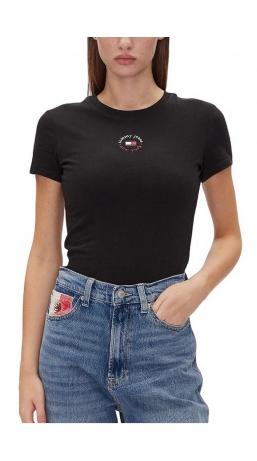 TOMMY JEANS  SLIM ESSENTIAL LOGO 2 TEE T-SHIRT ΜΠΛΟΥΖΑ ΓΥΝΑΙΚΕΙΑ BLACK