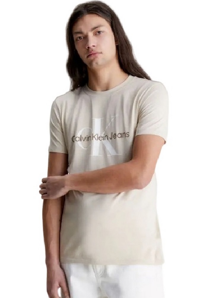 CALVIN KLEIN JEANS SEASONAL MONOGRAM TEE T-SHIRT ΑΝΔΡΙΚΟ ECRU