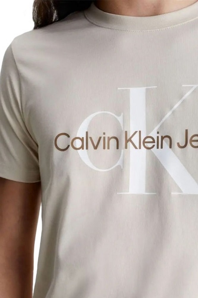 CALVIN KLEIN JEANS SEASONAL MONOGRAM TEE T-SHIRT ΑΝΔΡΙΚΟ ECRU
