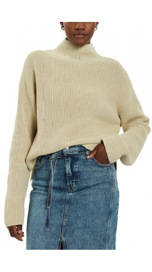 CALVIN KLEIN JEANS LOOSE HIGH NECK SWEATER ΜΠΛΟΥΖΑ ΓΥΝΑΙΚΕΙΑ BEIGE