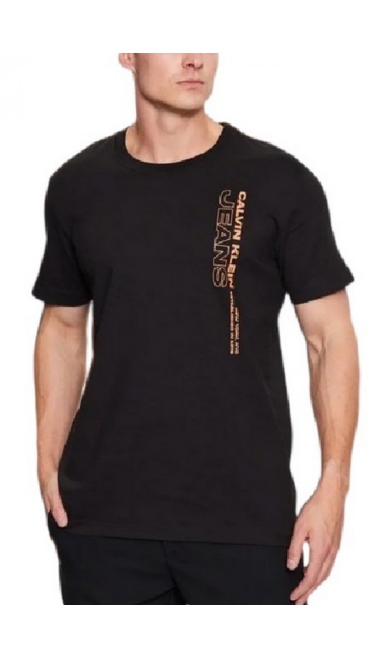 CALVIN JEANS JEANS STACKED OUTLINE LOGO TEE T-SHIRT ΑΝΔΡΙΚΟ BLACK