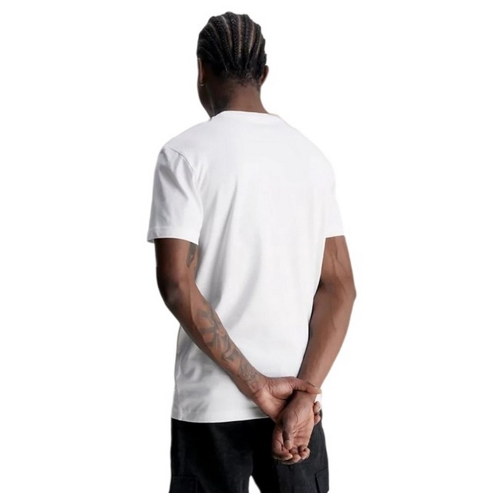 CALVIN JEANS JEANS STACKED OUTLINE LOGO TEE T-SHIRT ΑΝΔΡΙΚΟ WHITE