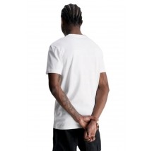 CALVIN JEANS JEANS STACKED OUTLINE LOGO TEE T-SHIRT ΑΝΔΡΙΚΟ WHITE