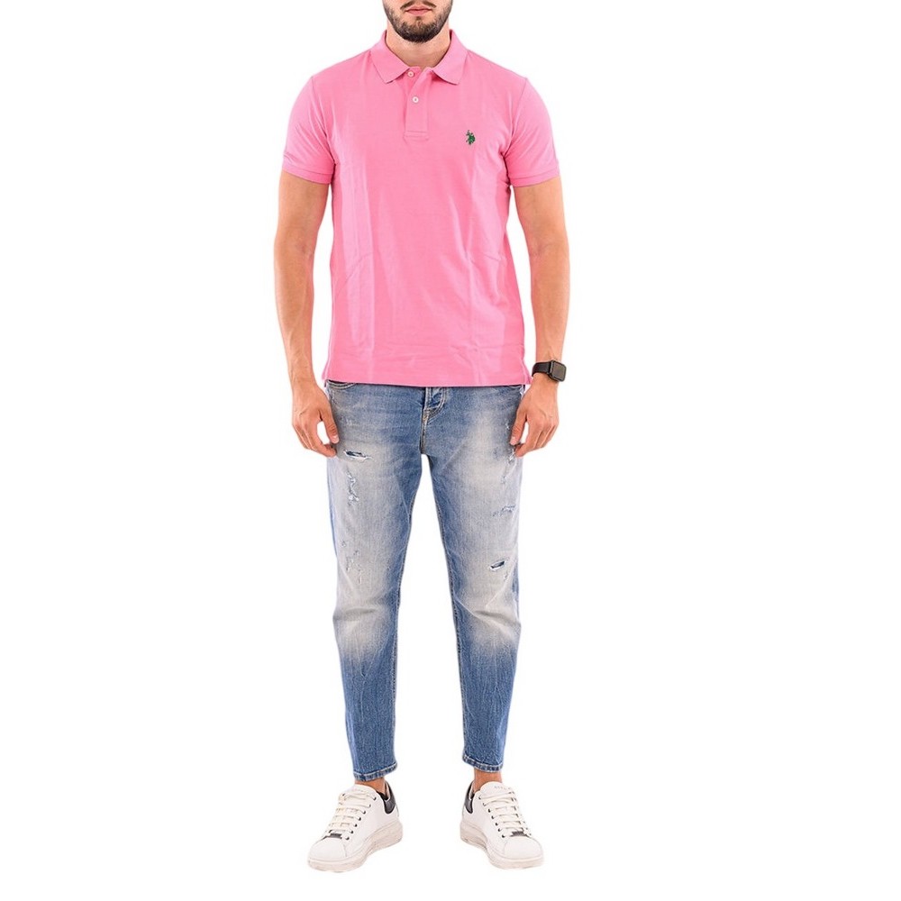 U.S POLO ASSN KING 000147 EHPD USPA BASIC POLO T-SHIRT ΜΠΛΟΥΖΑ ΑΝΔΡΙΚΗ PINK