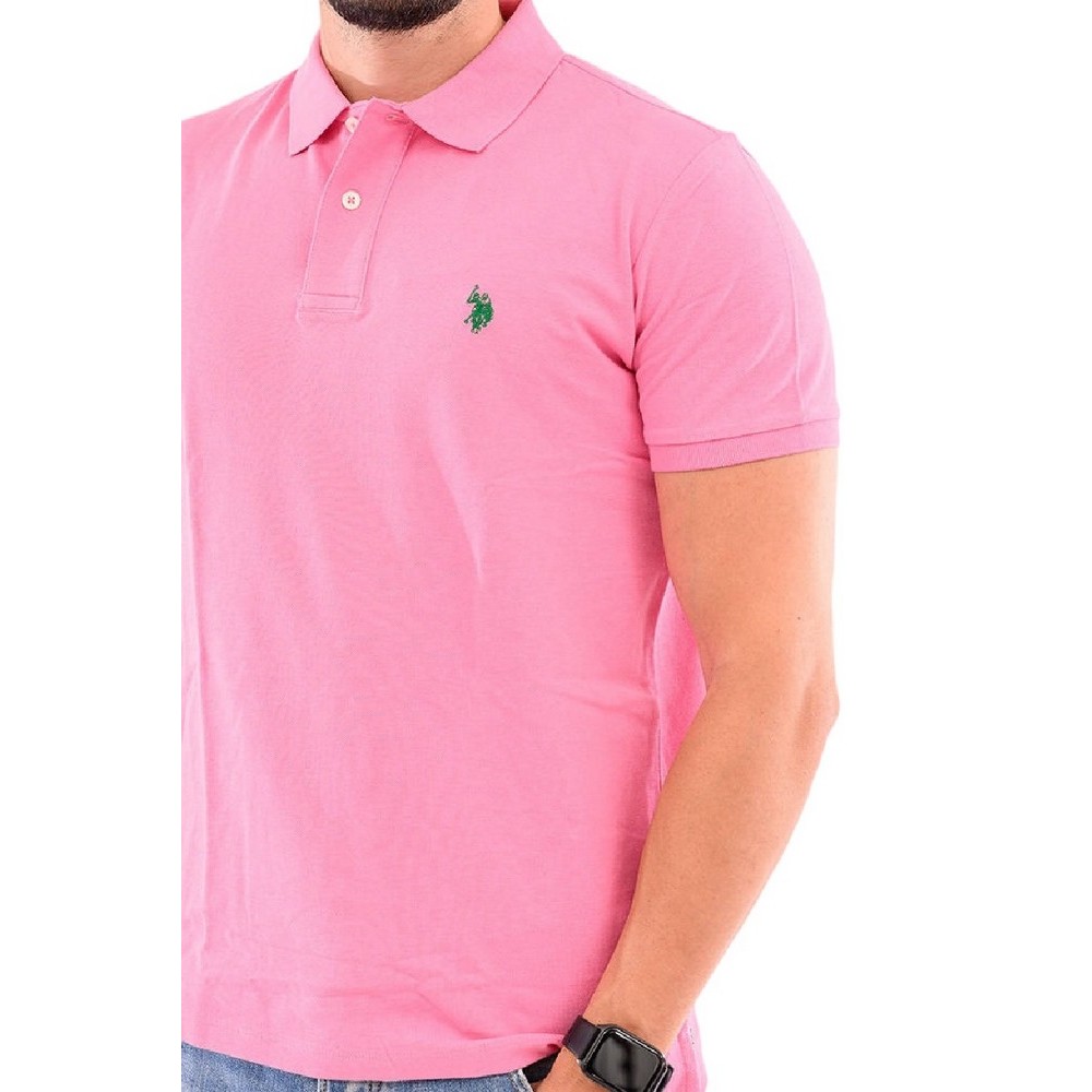U.S POLO ASSN KING 000147 EHPD USPA BASIC POLO T-SHIRT ΜΠΛΟΥΖΑ ΑΝΔΡΙΚΗ PINK