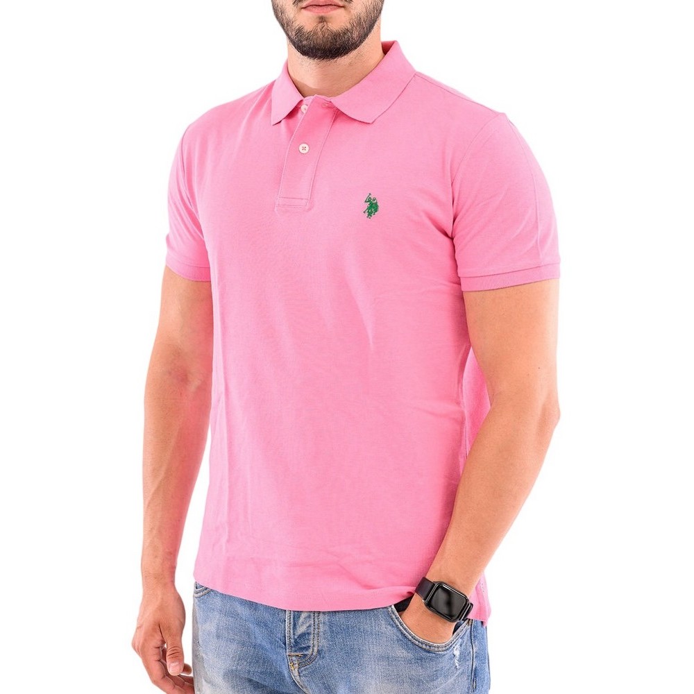 U.S POLO ASSN KING 000147 EHPD USPA BASIC POLO T-SHIRT ΜΠΛΟΥΖΑ ΑΝΔΡΙΚΗ PINK