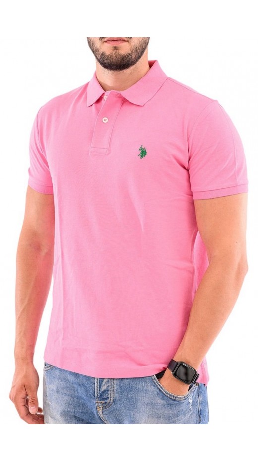 U.S POLO ASSN KING 000147 EHPD USPA BASIC POLO T-SHIRT ΜΠΛΟΥΖΑ ΑΝΔΡΙΚΗ PINK