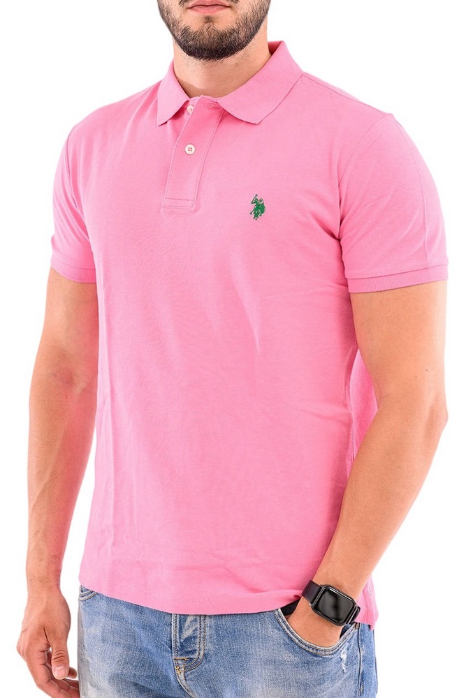 U.S POLO ASSN KING 000147 EHPD USPA BASIC POLO T-SHIRT ΜΠΛΟΥΖΑ ΑΝΔΡΙΚΗ PINK