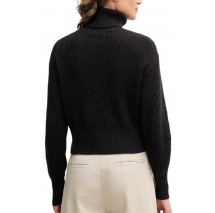 CALVIN KLEIN JEANS BLOWN UP CK LOOSE SWEATER CONTRA ΜΠΛΟΥΖΑ ΠΛΕΚΤΗ ΓΥΝΑΙΚΕΙΑ BLACK