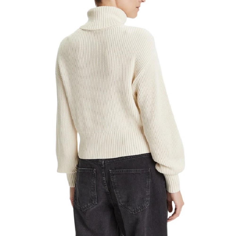 CALVIN KLEIN JEANS BLOWN UP CK LOOSE SWEATER CONTRA ΜΠΛΟΥΖΑ ΠΛΕΚΤΗ ΓΥΝΑΙΚΕΙΑ ECRU