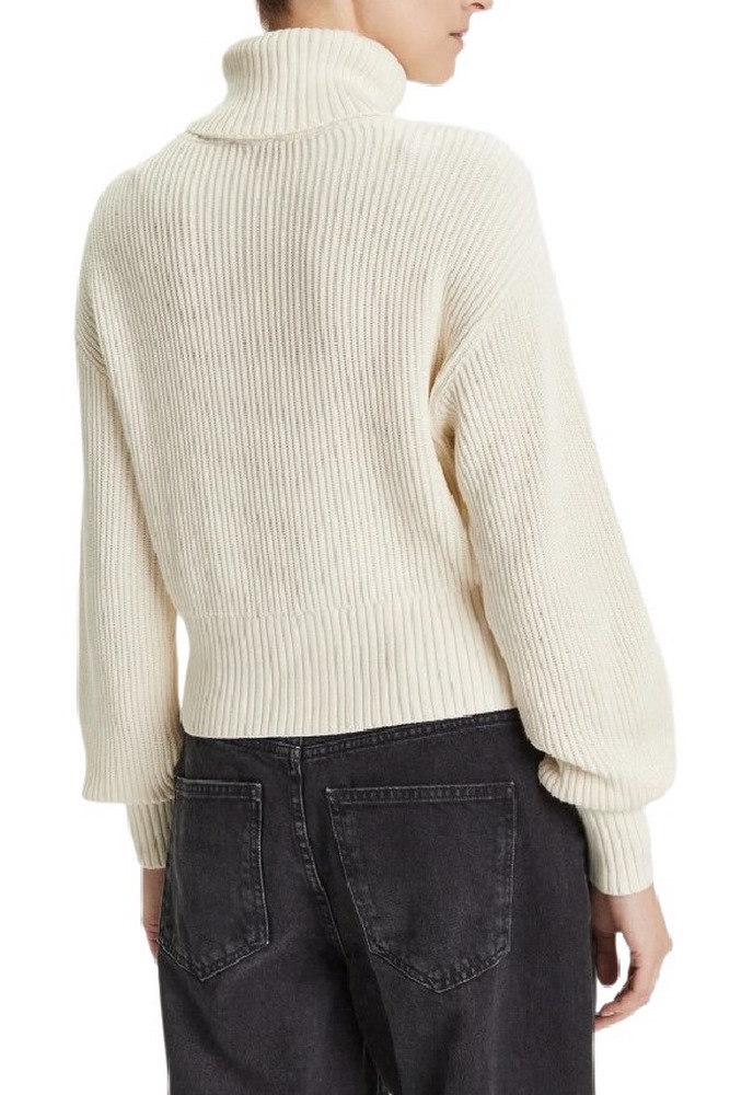 CALVIN KLEIN JEANS BLOWN UP CK LOOSE SWEATER CONTRA ΜΠΛΟΥΖΑ ΠΛΕΚΤΗ ΓΥΝΑΙΚΕΙΑ ECRU