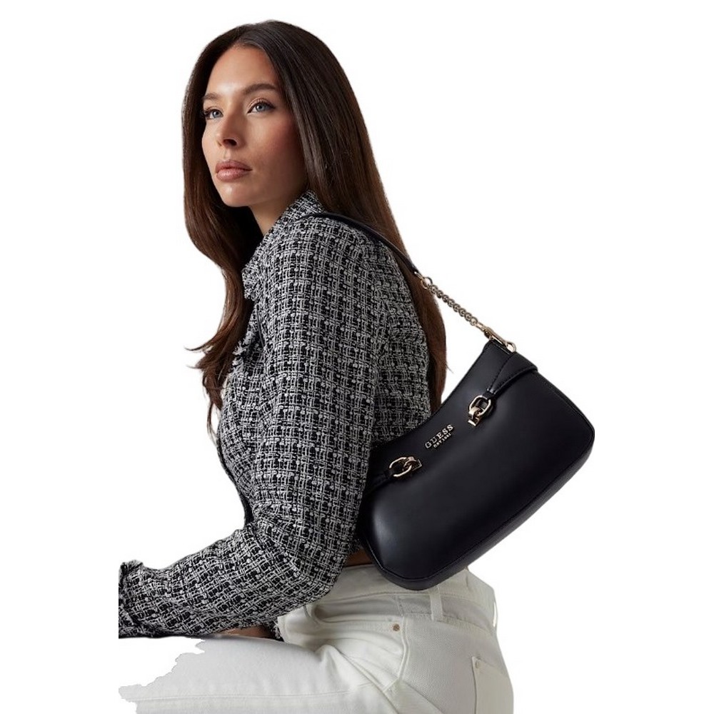 GUESS LORELEI TOP ZIP SHOULDER BAG ΤΣΑΝΤΑ ΓΥΝΑΙΚΕΙΑ BLACK