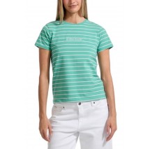 GUESS JEANS CN REG YD STRIPED TEE T-SHIRT ΜΠΛΟΥΖΑ ΓΥΝΑΙΚΕΙΑ PETROL