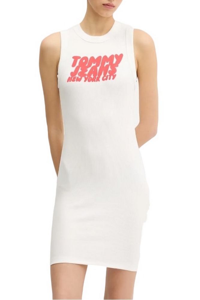 TOMMY JEANS BUBBLE TANK DRESS ΦΟΡΕΜΑ ΓΥΝΑΙΚΕΙΟ WHITE