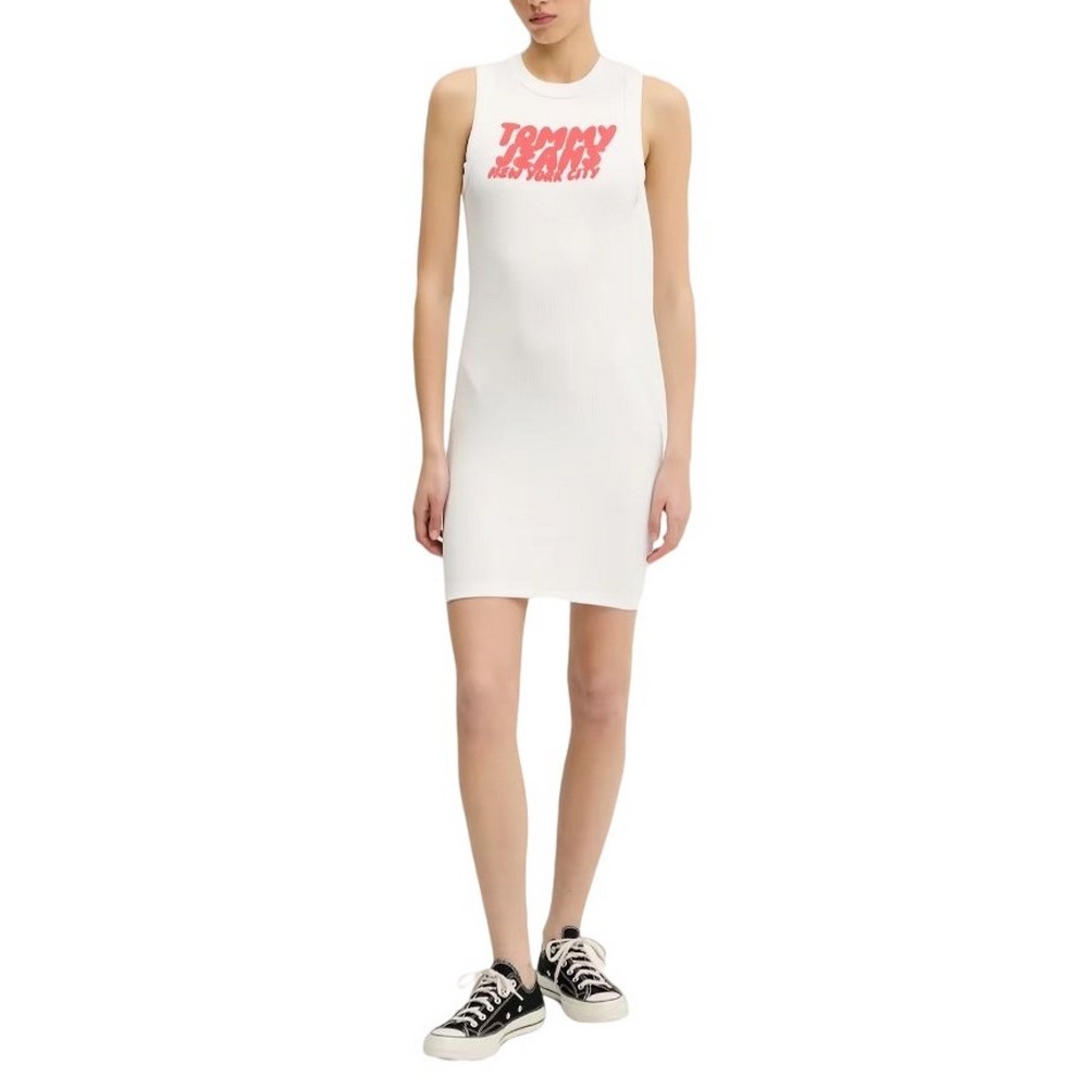 TOMMY JEANS BUBBLE TANK DRESS ΦΟΡΕΜΑ ΓΥΝΑΙΚΕΙΟ WHITE