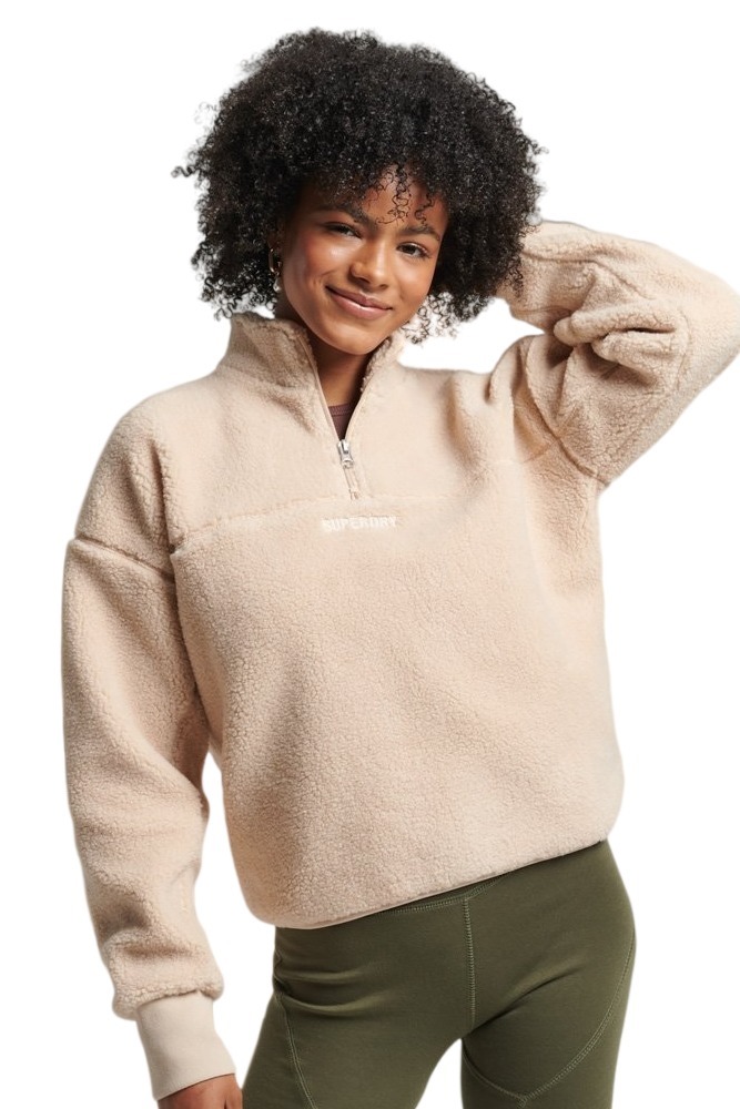 ΦΟΥΤΕΡ ΜΠΛΟΥΖΑ D3 CODE SL BORG HENLEY ΓΥΝΑΙΚΕΙΑ SUPERDRY BEIGE