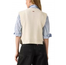 LEVIS® INES CABLE SWEATER VEST TANS ΖΑΚΕΤΑ ΠΛΕΚΤΗ  ΓΥΝΑΙΚΕΙΑ ECRU