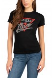 GUESS SS CN TRIANGLE LOVE TEE T-SHIRT ΜΠΛΟΥΖΑ ΓΥΝΑΙΚΕΙΑ BLACK