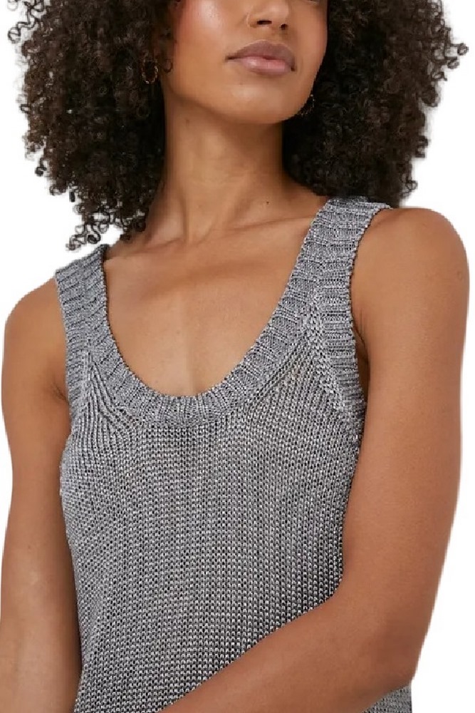 CALVIN KLEIN JEANS METALLIC SWEATER TANK DRESS ΦΟΡΕΜΑ ΓΥΝΑΙΚΕΙΟ SILVER