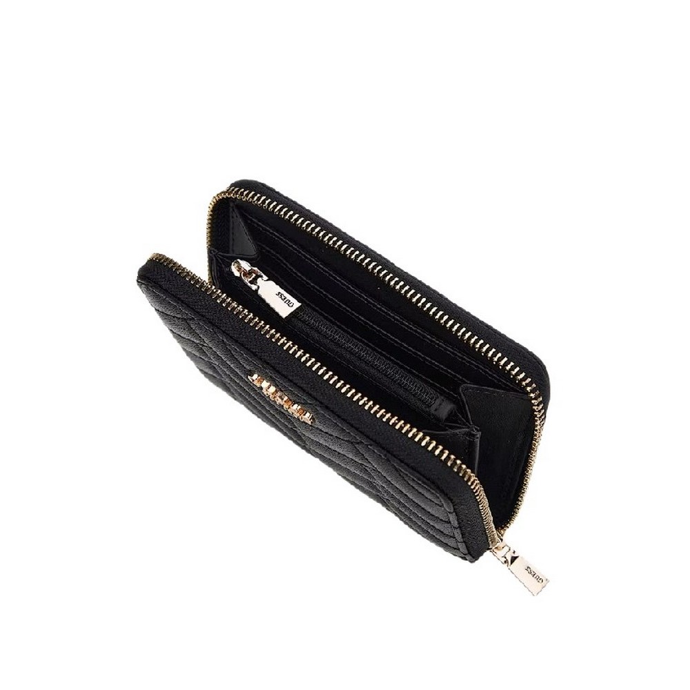 GUESS ANNING SLG MEDIUM ZIP AROUND ΠΟΡΤΟΦΟΛΙ ΓΥΝΑΙΚΕΙΟ BLACK