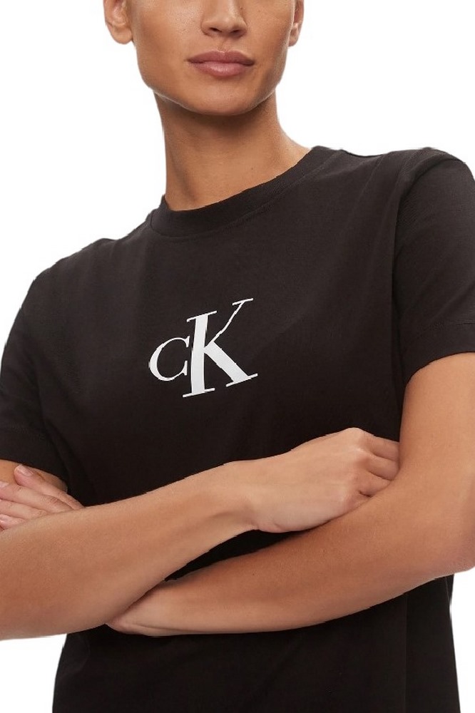 CALVIN KLEIN JEANS SATIN CK T-SHIRT DRESS ΦΟΡΕΜΑ ΓΥΝΑΙΚΕΙΟ BLACK