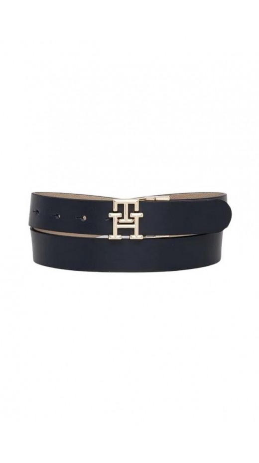 TOMMY HILFIGER TH LOGO REV 3.0 ΖΩΝΗ ΓΥΝΑΙΚΕΙΑ BLACK/ECRU