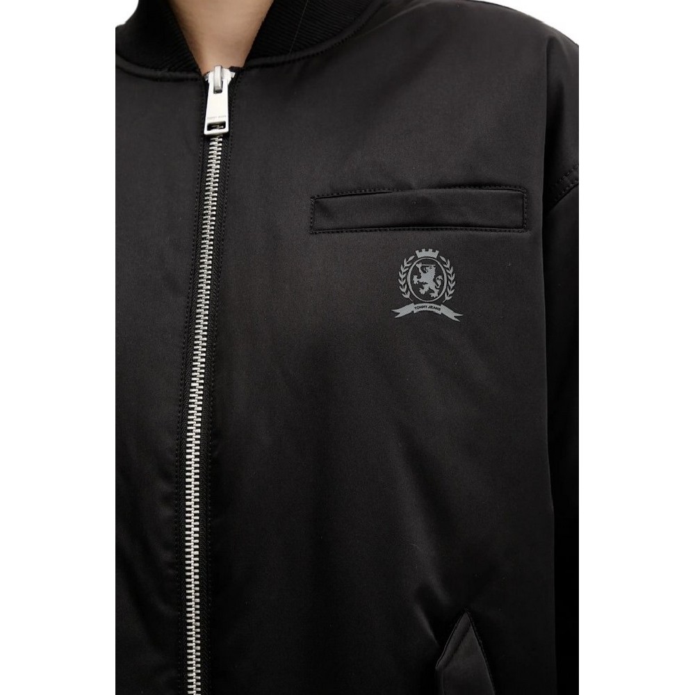 TOMMY JEANS LONGLINE BOMBER JACKET ΜΠΟΥΦΑΝ ΓΥΝΑΙΚΕΙΟ BLACK