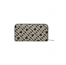 TOMMY HILFIGER ICONIC TOMMY LARGE ZA MONO ΠΟΡΤΟΦΟΛΙ ΓΥΝΑΙΚΕΙΟ BLACK/WHITE