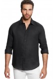 GUESS ISLAND LINEN SHIRT ΠΟΥΚΑΜΙΣΟ ΑΝΔΡΙΚΟ BLACK