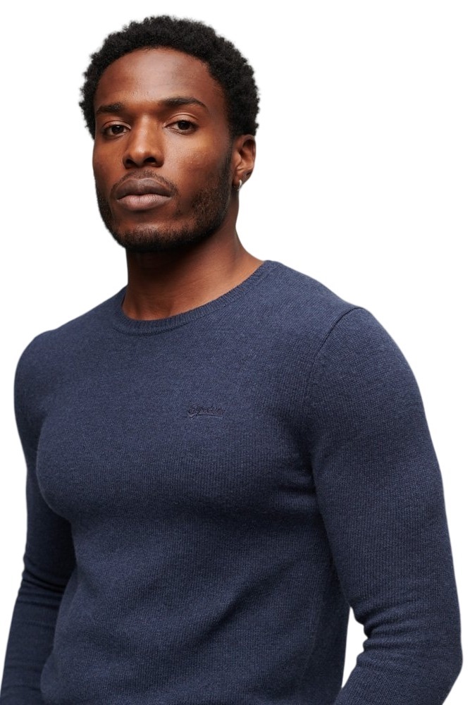 SUPERDRY ESSENTIAL CREW JUMPER ΜΠΛΟΥΖΑ ΠΛΕΚΤΗ ΑΝΔΡΙΚΗ BLUE