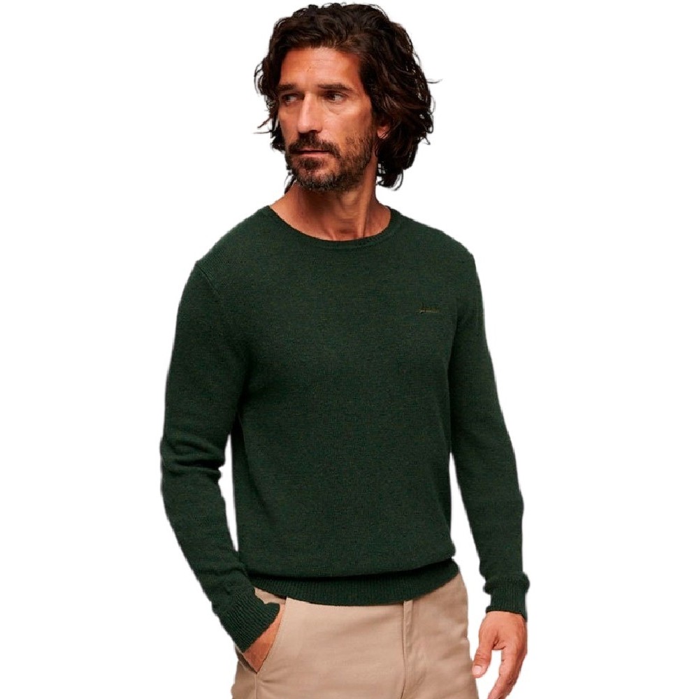 SUPERDRY ESSENTIAL CREW JUMPER ΜΠΛΟΥΖΑ ΠΛΕΚΤΗ ΑΝΔΡΙΚΗ OLIVE