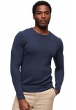 SUPERDRY ESSENTIAL CREW JUMPER ΜΠΛΟΥΖΑ ΠΛΕΚΤΗ ΑΝΔΡΙΚΗ BLUE