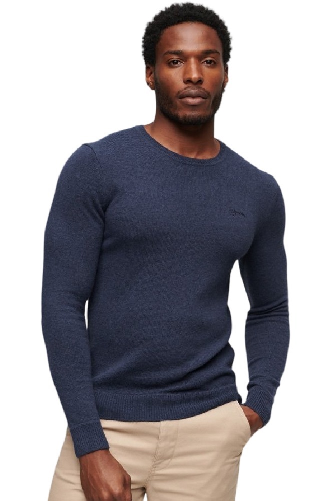 SUPERDRY ESSENTIAL CREW JUMPER ΜΠΛΟΥΖΑ ΠΛΕΚΤΗ ΑΝΔΡΙΚΗ BLUE