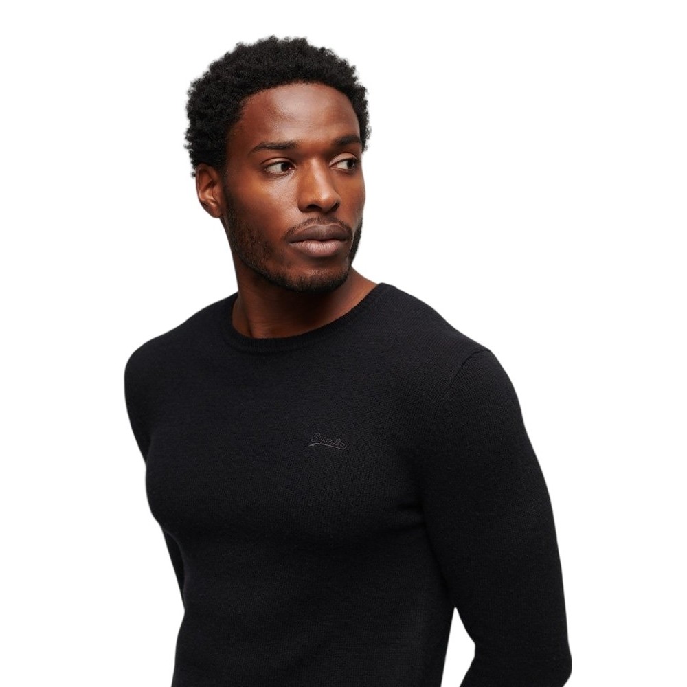 SUPERDRY ESSENTIAL CREW JUMPER ΜΠΛΟΥΖΑ ΠΛΕΚΤΗ ΑΝΔΡΙΚΗ BLACK