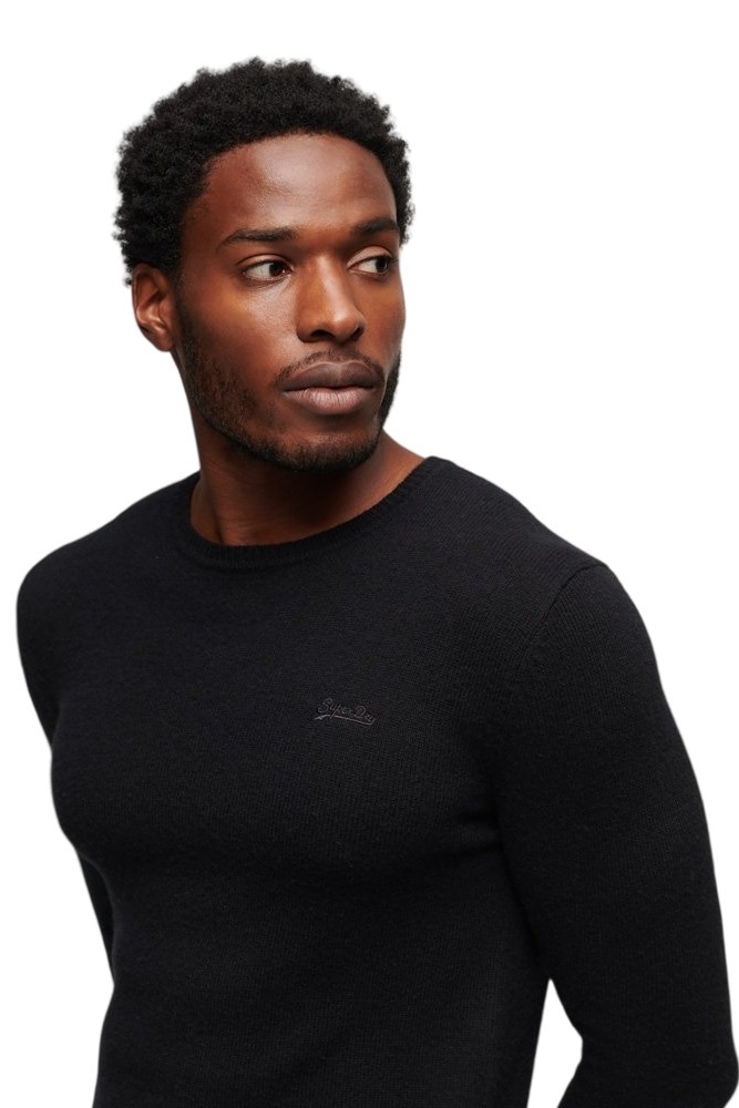 SUPERDRY ESSENTIAL CREW JUMPER ΜΠΛΟΥΖΑ ΠΛΕΚΤΗ ΑΝΔΡΙΚΗ BLACK