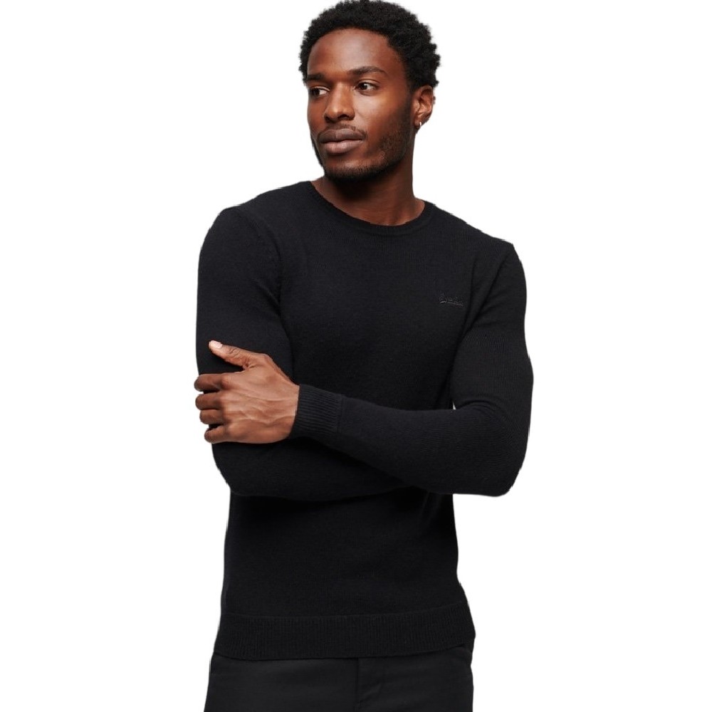 SUPERDRY ESSENTIAL CREW JUMPER ΜΠΛΟΥΖΑ ΠΛΕΚΤΗ ΑΝΔΡΙΚΗ BLACK