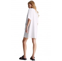 CALVIN KLEIN JEANS MULTI PLACEMENT LOGO DRESS ΦΟΡΕΜΑ ΓΥΝΑΙΚΕΙΟ BRIGHT WHITE