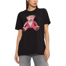 GUESS PINK BEAR NEW CREW TEE T-SHIRT ΜΠΛΟΥΖΑ ΓΥΝΑΙΚΕΙΑ BLACK