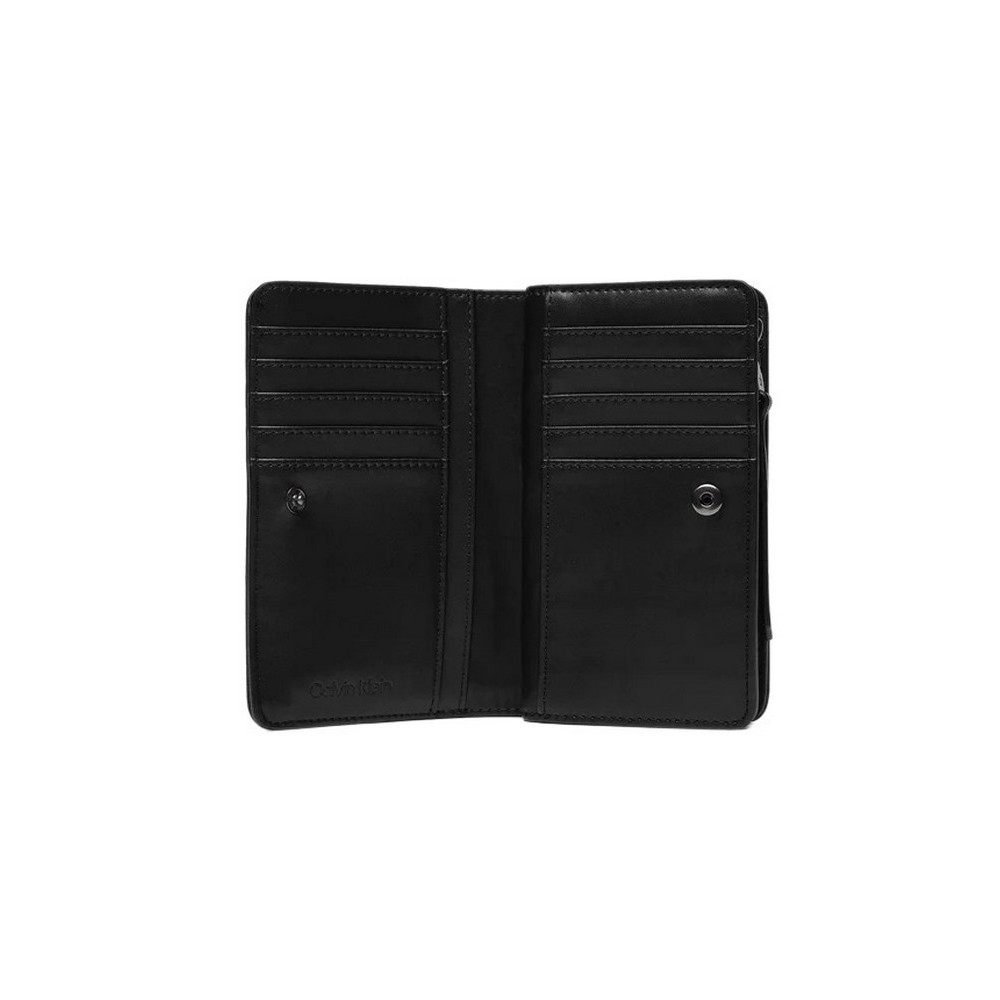 CALVIN KLEIN JEANS RE-LOCK QUILT BIFOLD WALLET ΠΟΡΤΟΦΟΛΙ ΓΥΝΑΙΚΕΙΟ BLACK