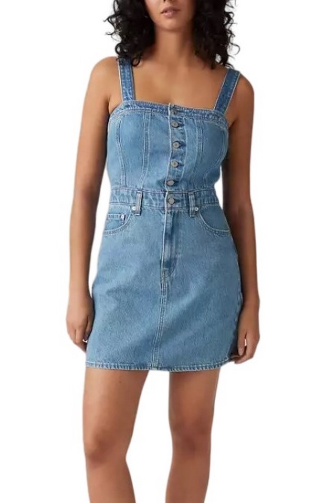 LEVIS ICONIC BUTTON THRU DRESS 001WE0001 ΦΟΡΕΜΑ ΓΥΝΑΙΚΕΙΟ BLUΕ DENIM