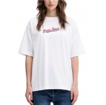 GUESS JEANS CN OS CURVED L T-SHIRT ΜΠΛΟΥΖΑ ΓΥΝΑΙΚΕΙΑ WHITE