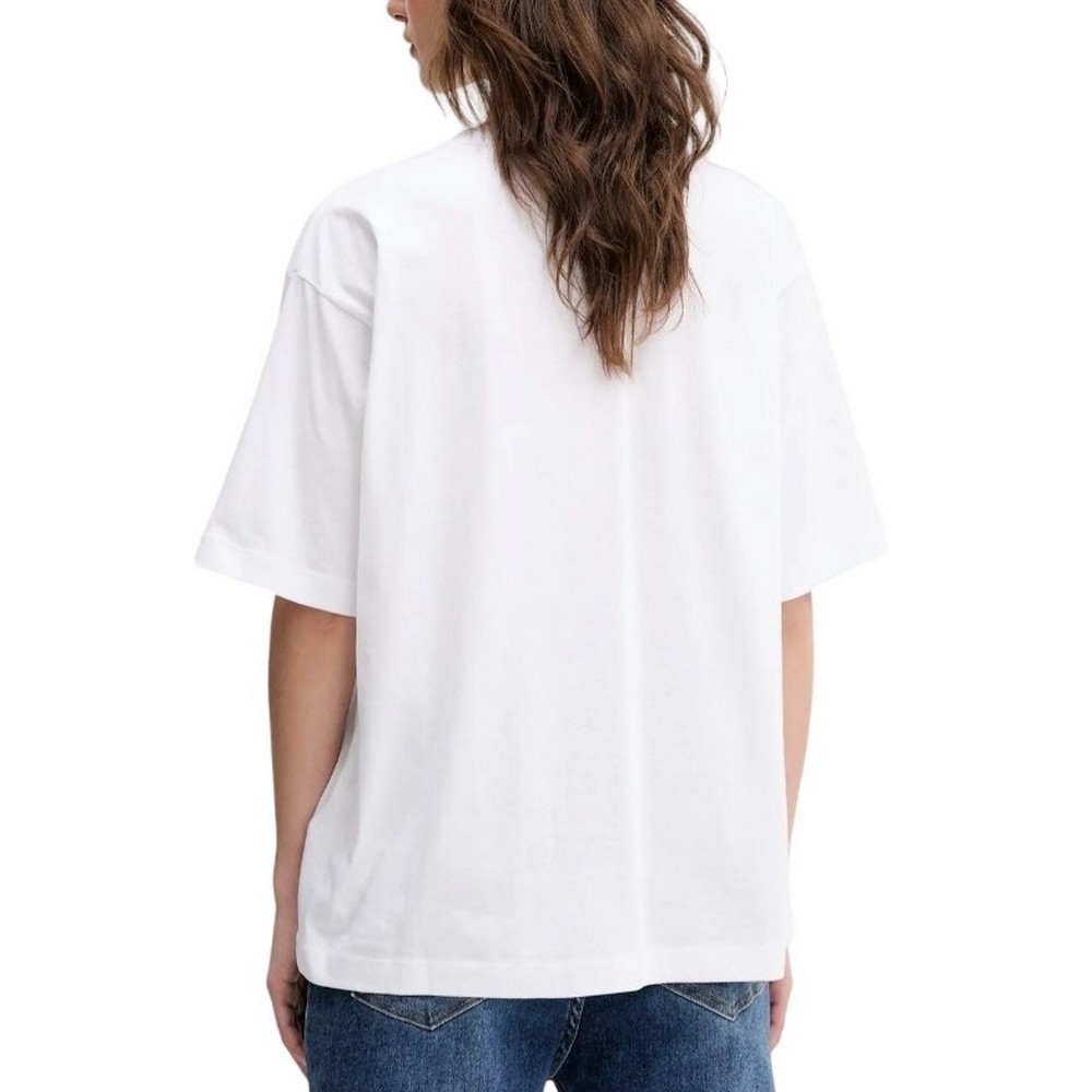 GUESS JEANS CN OS CURVED L T-SHIRT ΜΠΛΟΥΖΑ ΓΥΝΑΙΚΕΙΑ WHITE