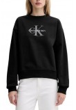 CALVIN KLEIN JEANS LS MONOLOGO FRENCH TERRY RLXD CN ΦΟΥΤΕΡ ΜΠΛΟΥΖΑ ΓΥΝΑΙΚΕΙΑ BLACK