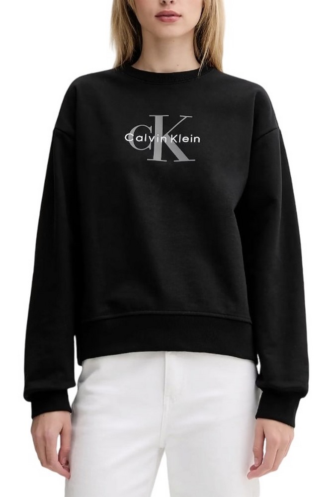 CALVIN KLEIN JEANS LS MONOLOGO FRENCH TERRY RLXD CN ΦΟΥΤΕΡ ΜΠΛΟΥΖΑ ΓΥΝΑΙΚΕΙΑ BLACK
